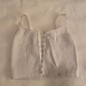 Alter’d State Ribbed Stretch Crop Top Tank with Eyelet Front Closures